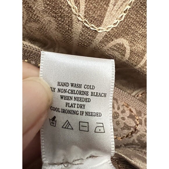 Coldwater Creek Jacket Womens 8 Brown Embroidered Asian Collar Boho NWT - Picture 10 of 12